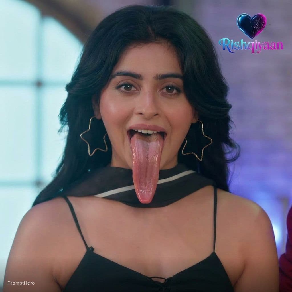 AI generated: Make her long tongue out realistic