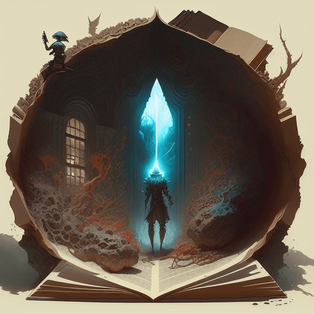 AI generated: a portal to another world inside of a book, insanely detailed and intricate, k, by greg rutkowski an...