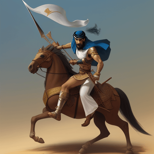 AI generated: mathematical arabian warrior in battle