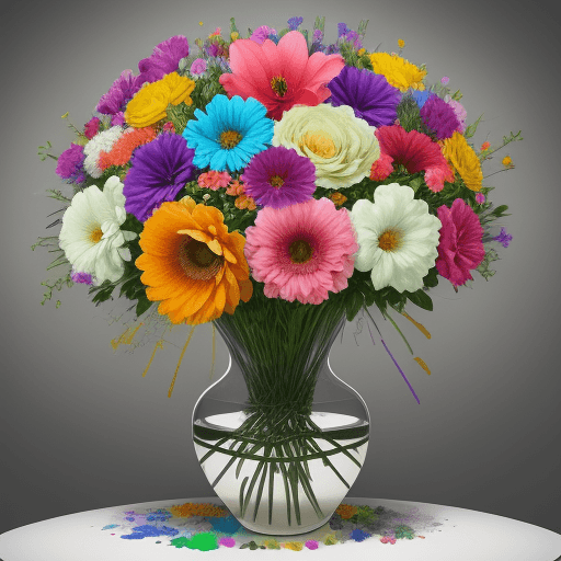AI generated: large flowers, flowers of much colorful and diceño, large and colorful flowers of appearance of grea...