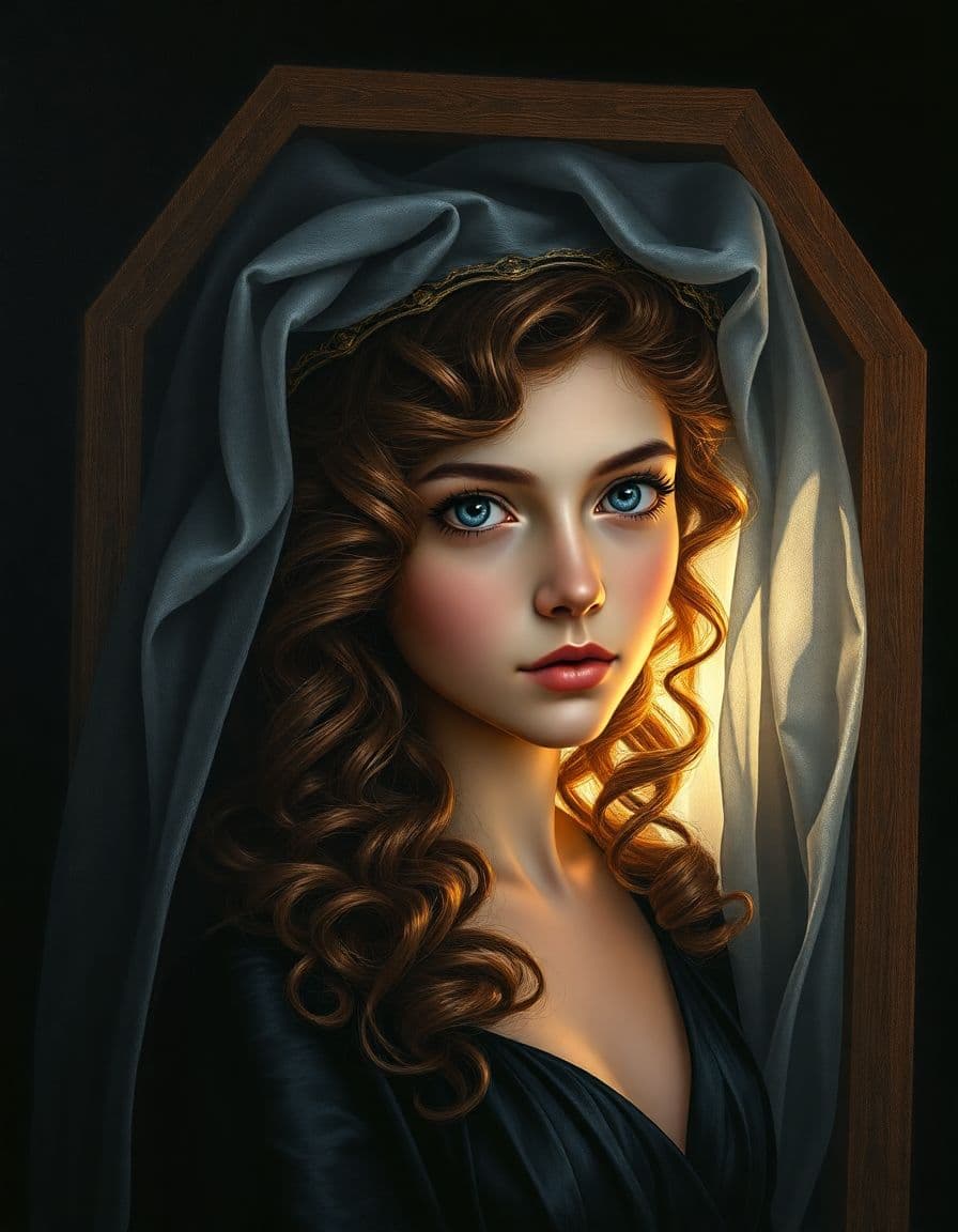 AI generated:  coffin painting . photorealistic、 ( black background !!!!!) , Highest quality 、 ultra-high resoluti...
