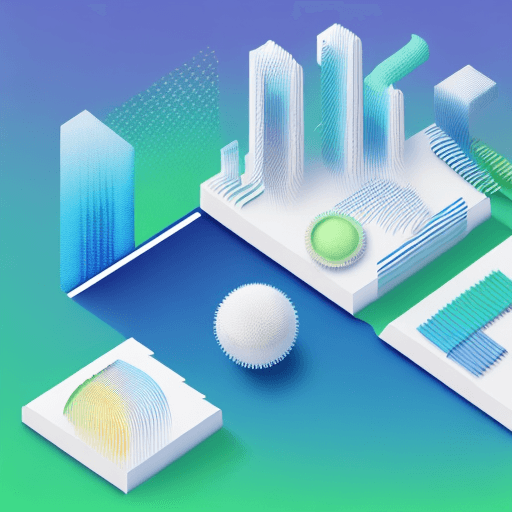 AI generated: clean gradient knolling 3D illustration design for professional saas software office automation, col...