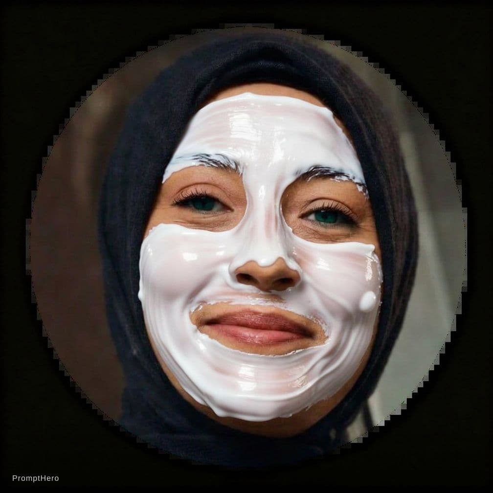 AI generated: Aheago face with white cream 