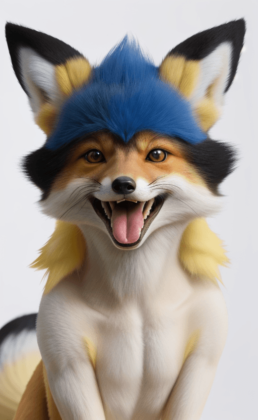 AI generated: , solo, anthro, pokemon, mammal, fox, nintendo, pokemon species, blue eyes, hi res, fur, tongue, vid...