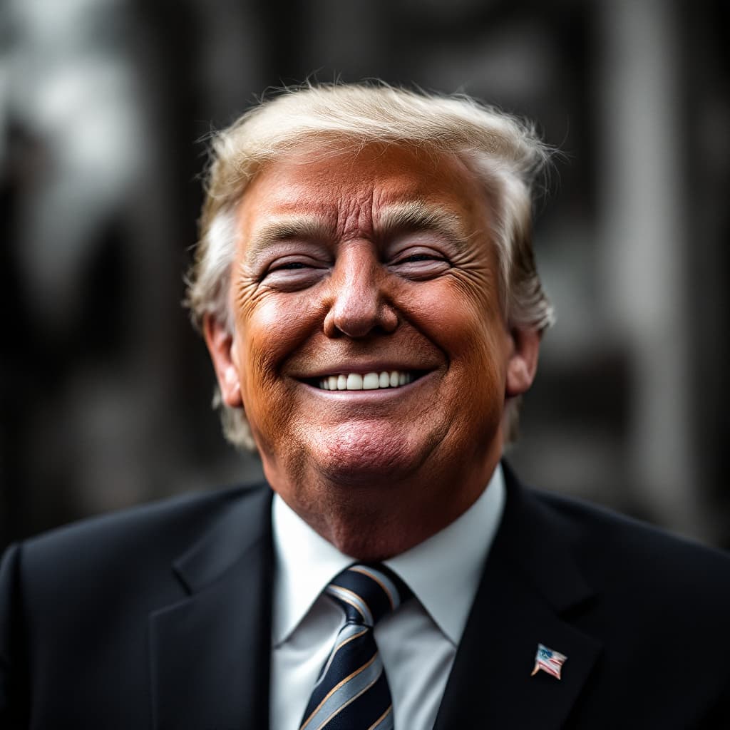 AI generated: donald trump smile photography