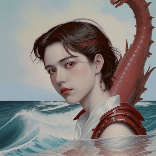 AI generated: water dragon painting, in the style of ayami kojima, tumblewave, chinapunk, frank xavier leyendecker...