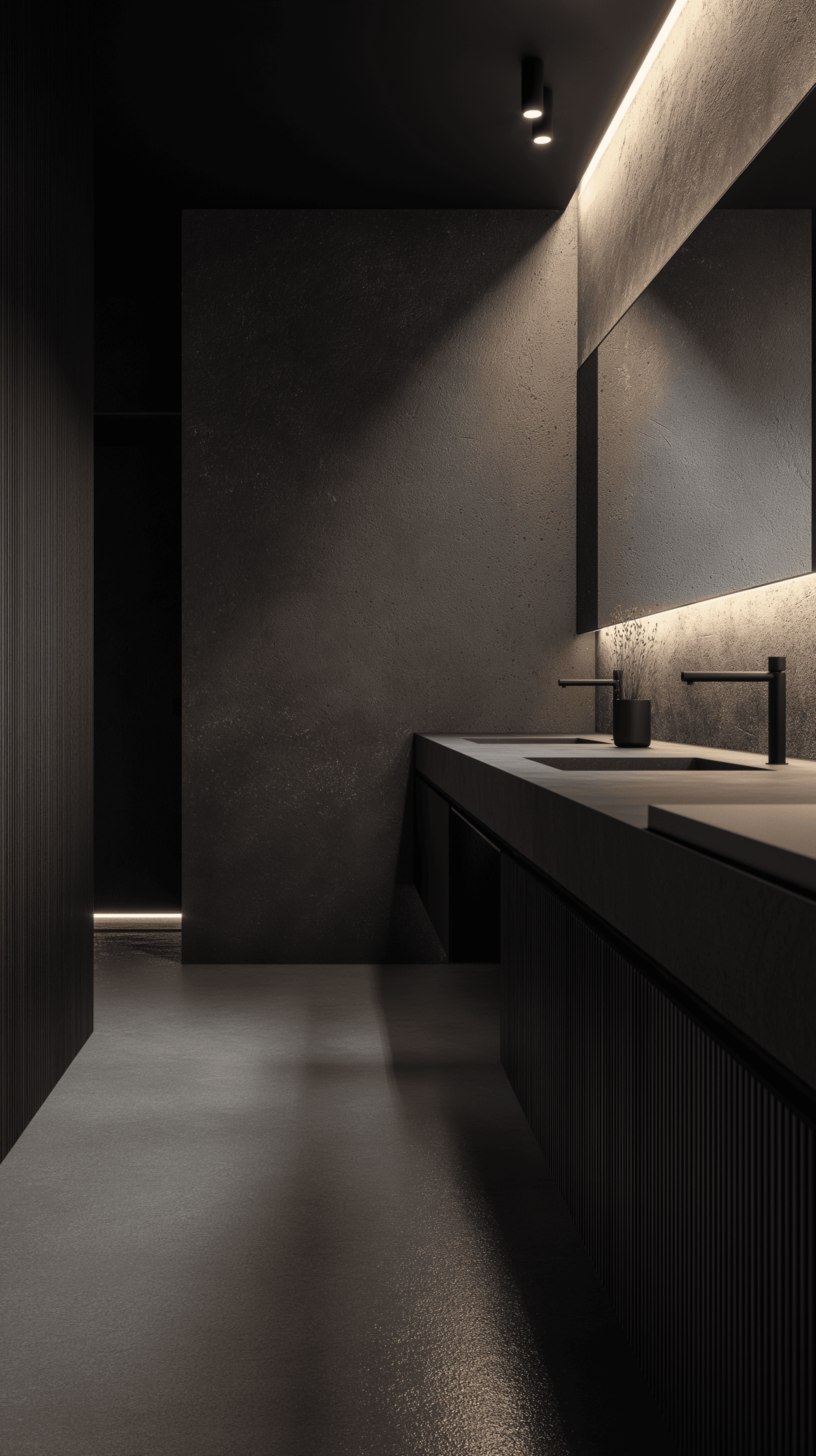AI generated: high resolution interior shot, clean, angular lines with a focus on architectural elements and space...