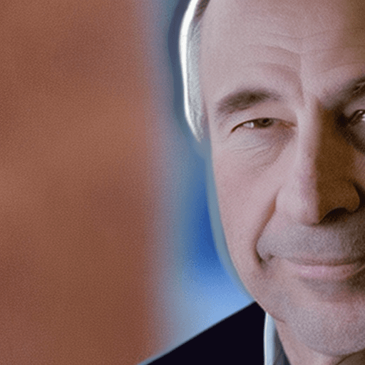 AI generated: close up of jim simons and ray dalio's faces looking at each other 