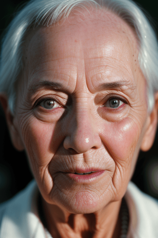 AI generated: Portrait photo of a 60 year old prist, close-up, face, dimly lighting, 35mm film photography, Shot o...
