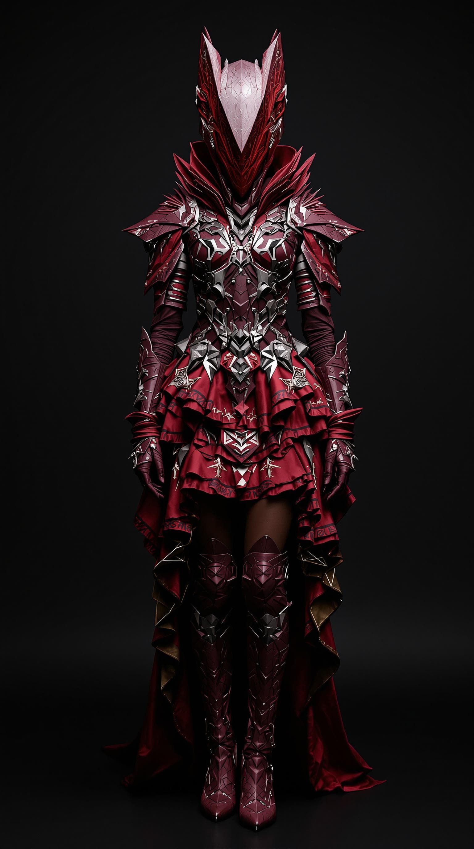 AI generated: "A full-body portrait captured with a Sony A1 50.1 mb using a 200mm lens, of a model wearing an elab...