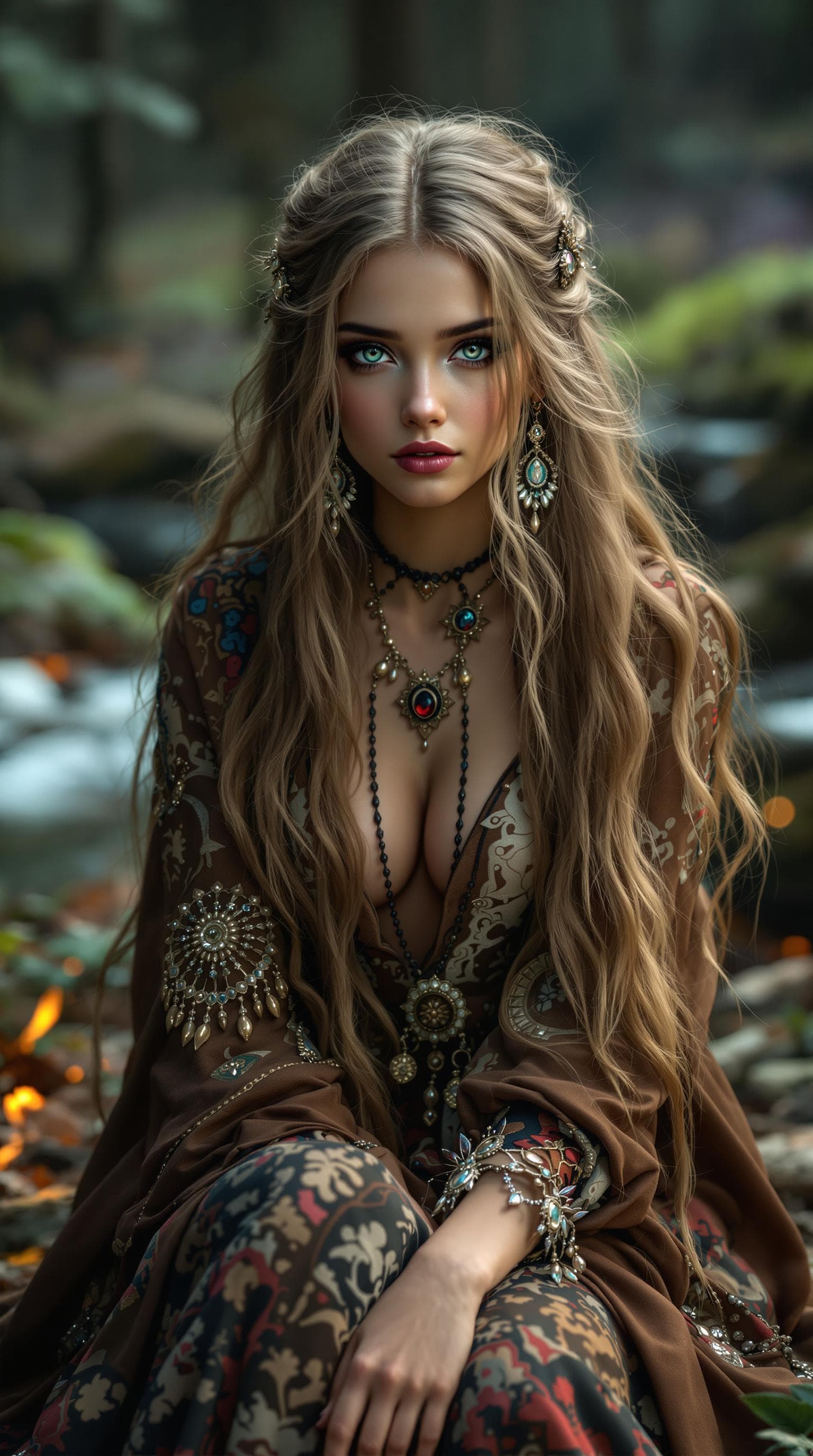 AI generated: a professional photo of a exceptionally of the most beautiful girl in the world, Transylvanian gypsy...