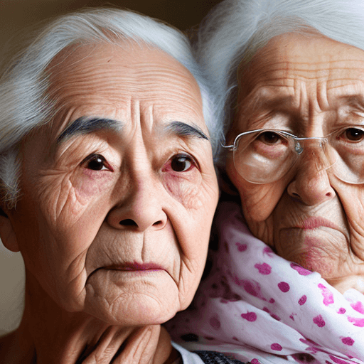 AI generated: A face, half young girls and half elderly people in their eighties --ar 4:5 --s 850 --niji 6