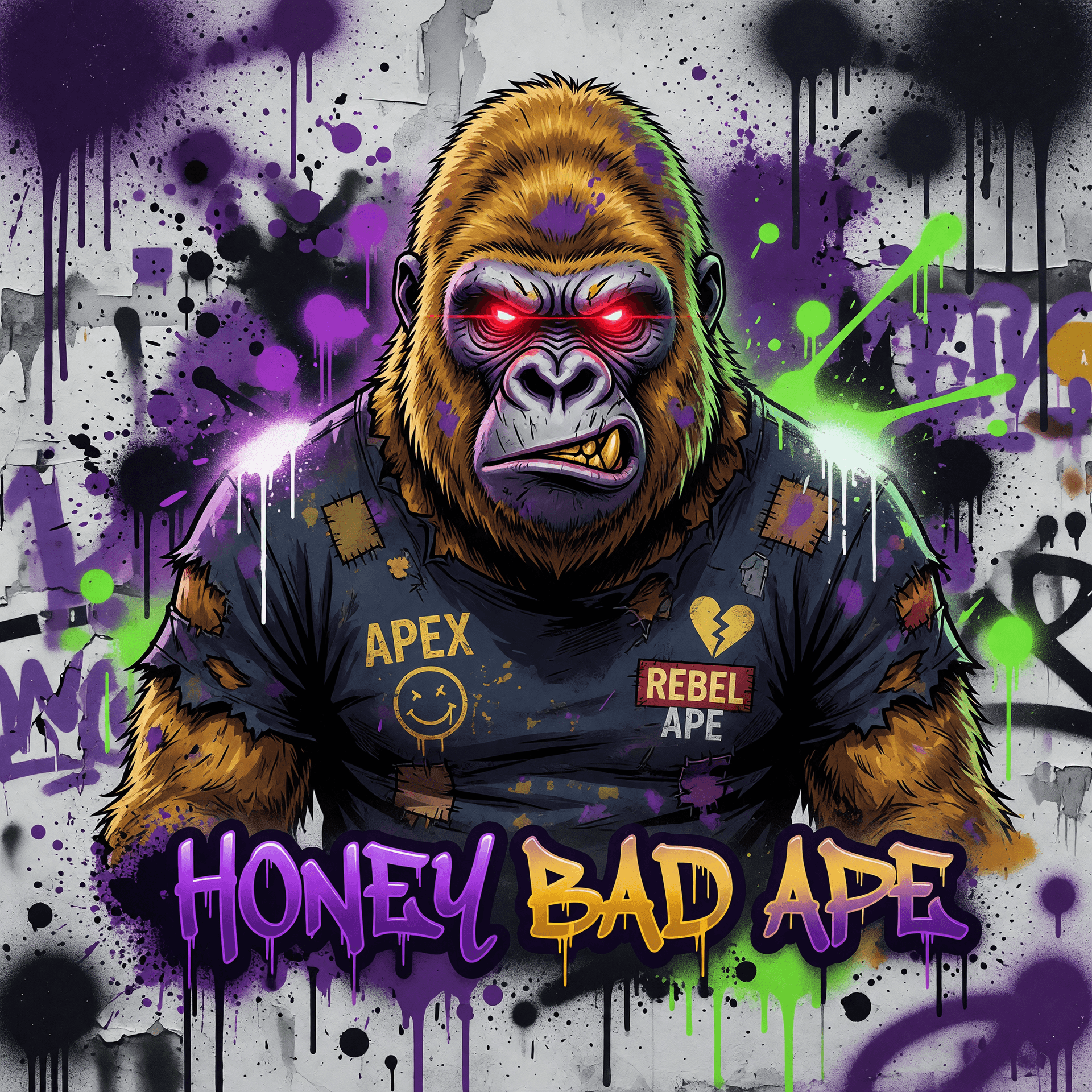 AI generated: Ultra detailed Ultra detailed cyberpunk style illustration, noir style, neon lighting gorilla, sitti...