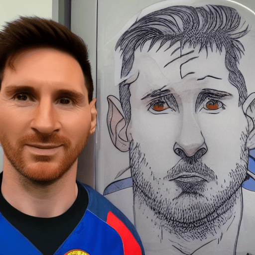 AI generated: masterpiece, best quality, freezer with Lionel Messi's face, 1boy, clenched hands, earth (planet), f...