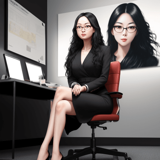 AI generated: create a hyper realistic oil illustration of a korean woman. she has long wavy black hair, she's wea...
