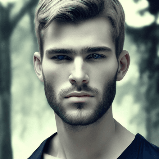 AI generated: Photo of realisitc face of very beautiful man