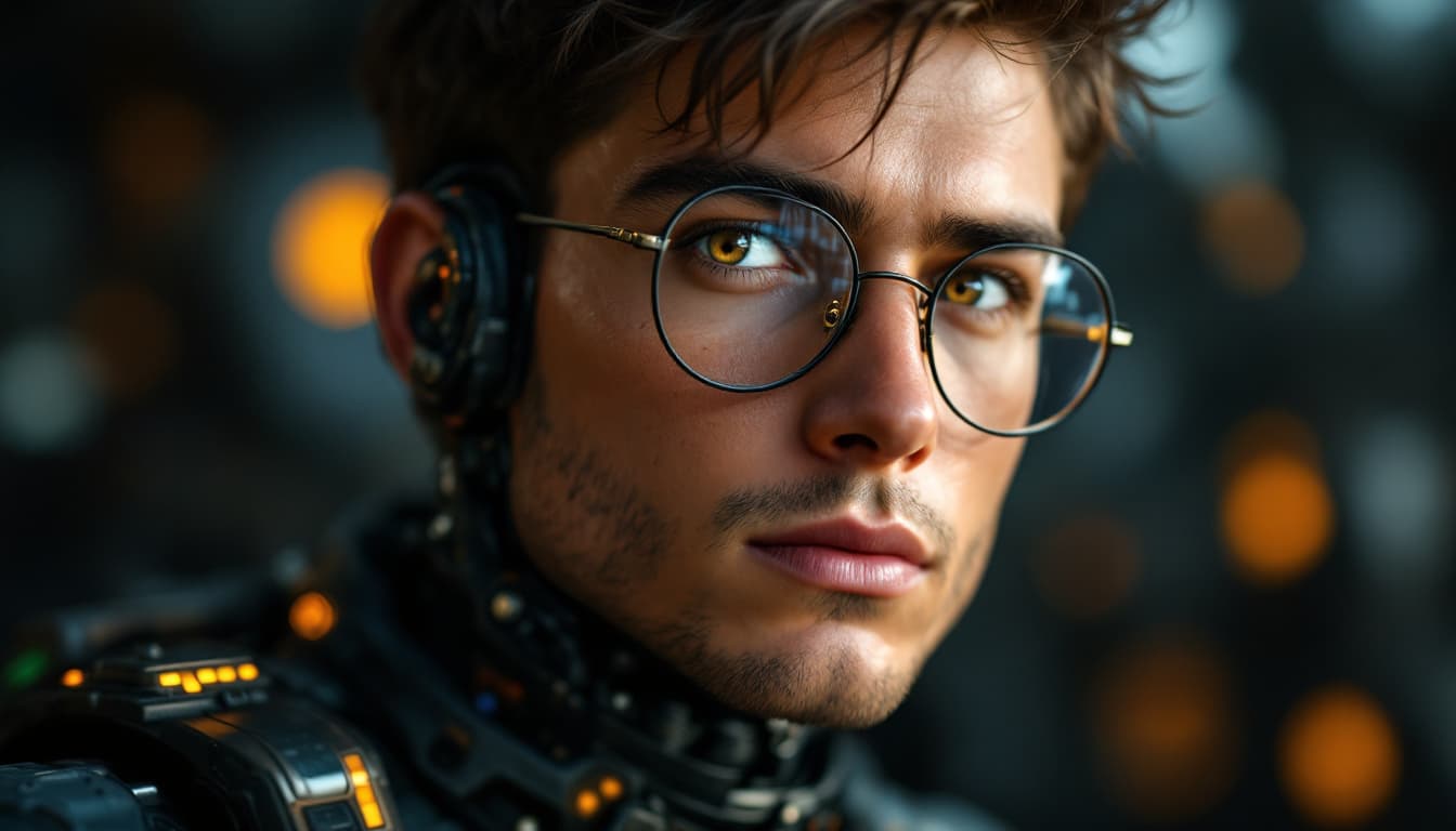 AI generated: Un joven varón de 25-30 años con una apariencia carismática y moderna. Su cabello es corto, ligerame...