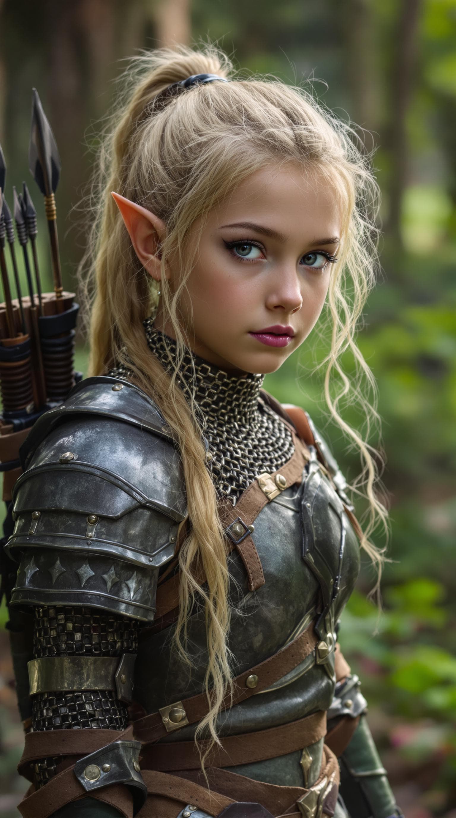 AI generated: a professional photo of a exceptionally beautiful girl in the world (age 7), (seven year old) short ...