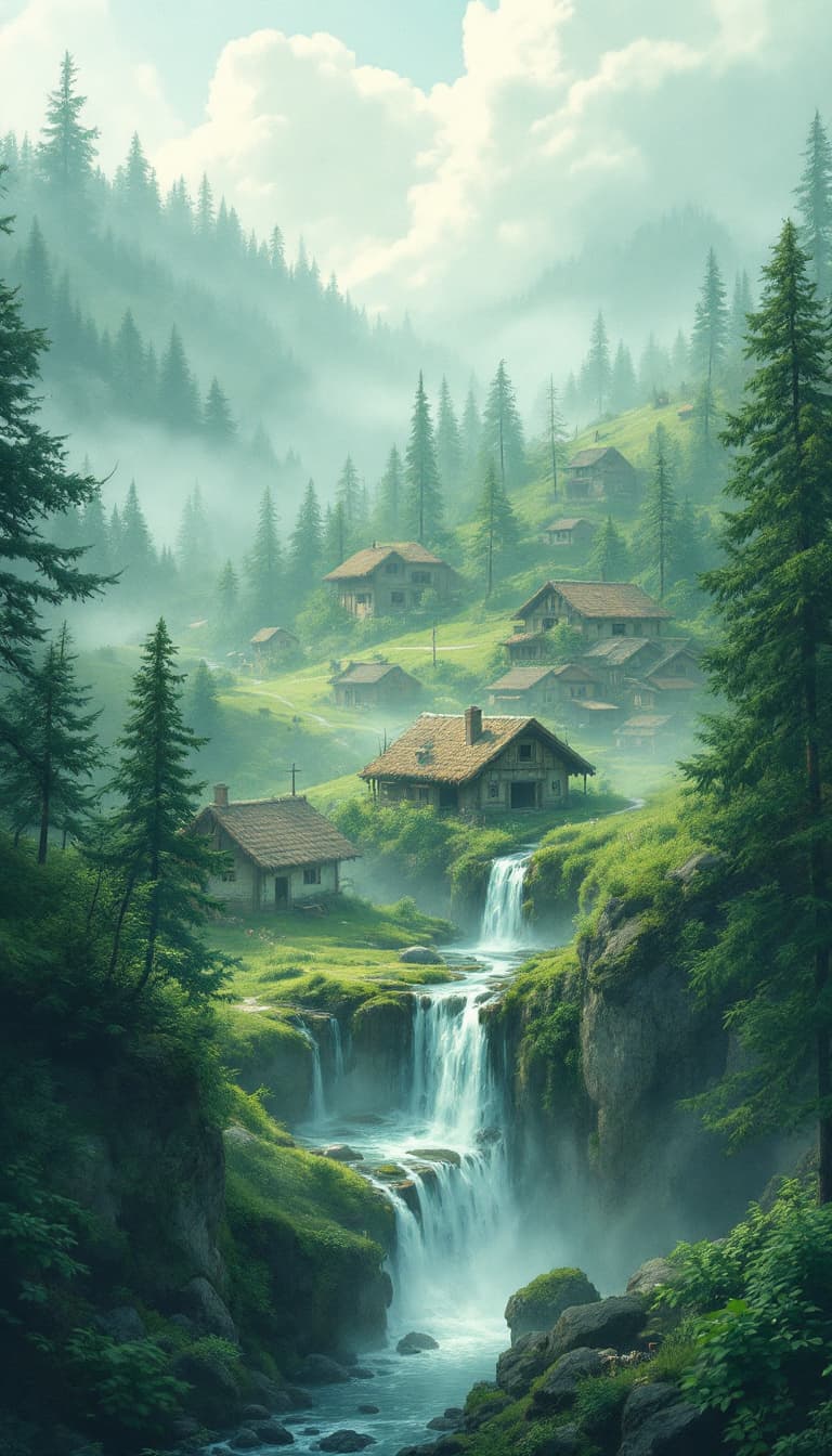 AI generated: "Here, go down from the sky and observe the silence that surrounds us! Time seems to have stopped th...