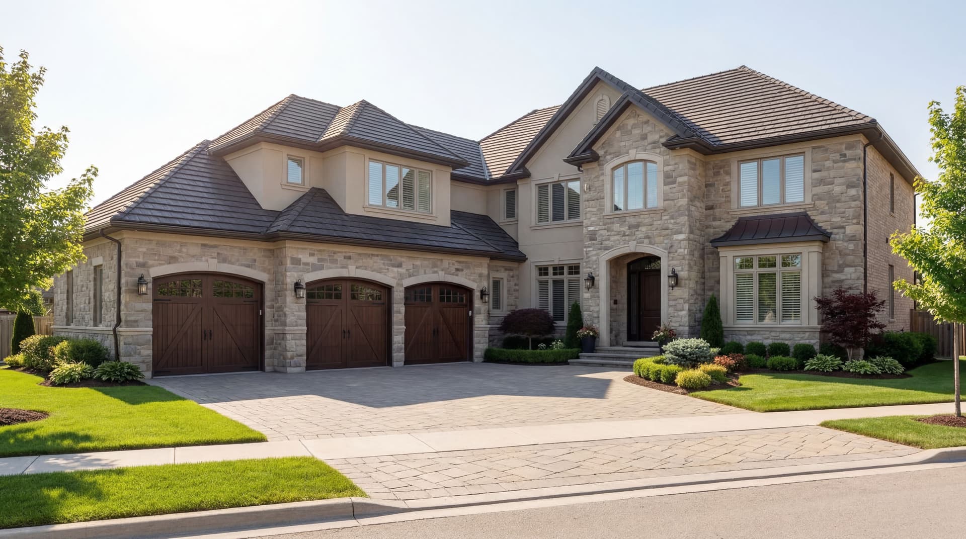 AI generated: At the same house, same nice neighborhood. No people. No model. Just the image of a large residence ...