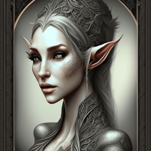 AI generated: mdjrny-v4 style, portrait of female elf, intricate, elegant, highly detailed