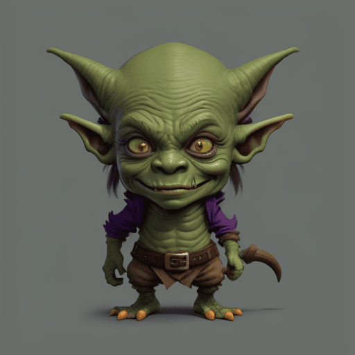 AI generated: DnD Goblin, head slightly tilted to one side