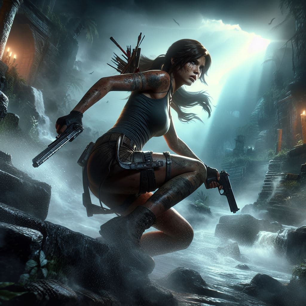 AI generated: Embark on an adventurous journey with Lara Croft as the focal point of Tomb Raider. Utilizing cuttin...