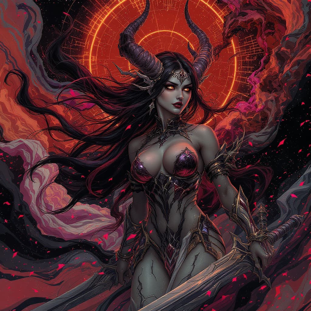 AI generated: strong warrior princess| centered| key visual| intricate| highly detailed| breathtaking beauty| prec...