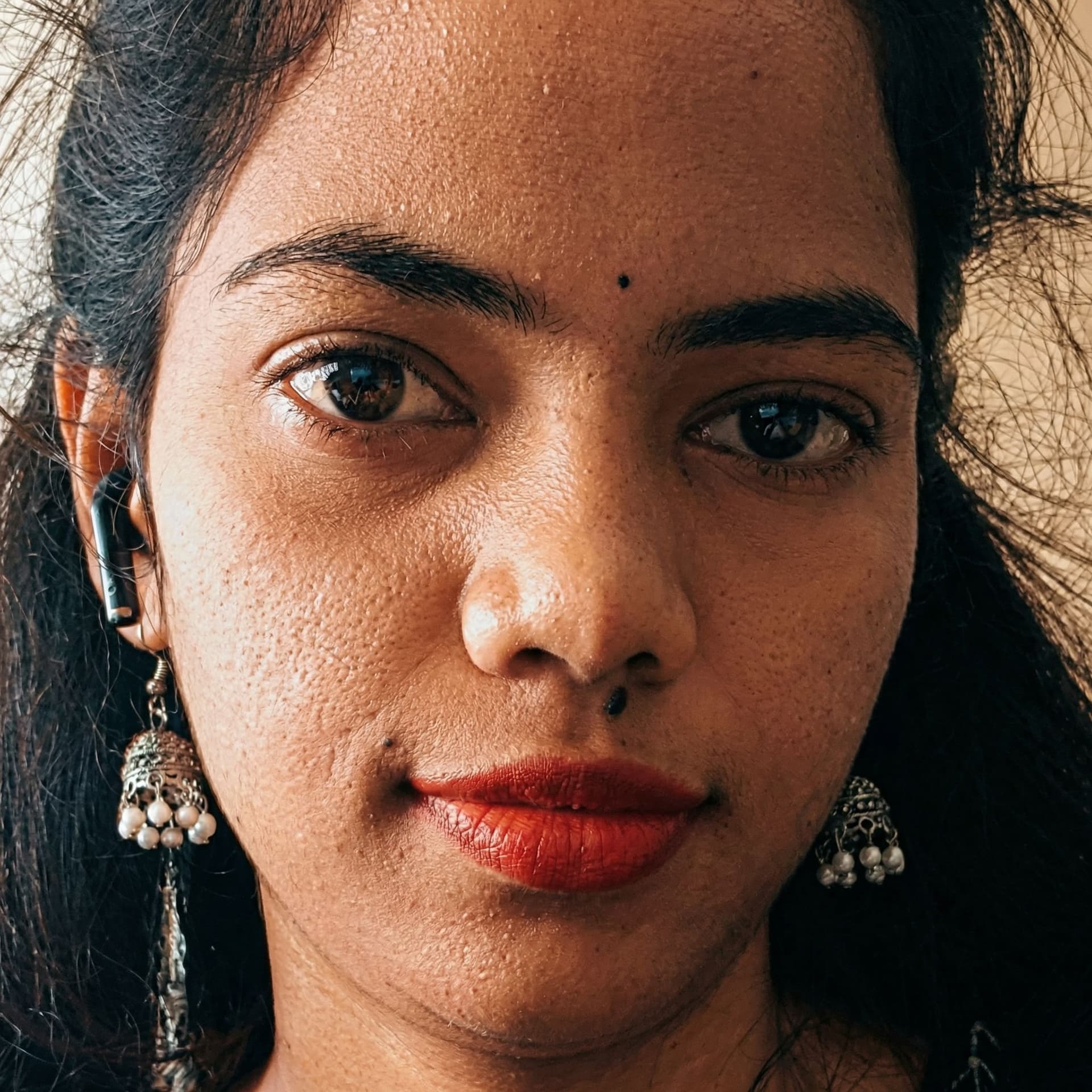 AI generated: 30 year old woman zoomed in higher detailed rendition of this photo 