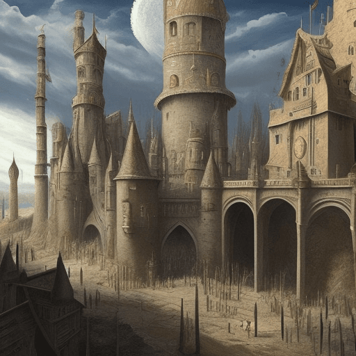 AI generated: There is a fusion of 2 times, the Middle Ages and the distant future, very detailed and photorealist...