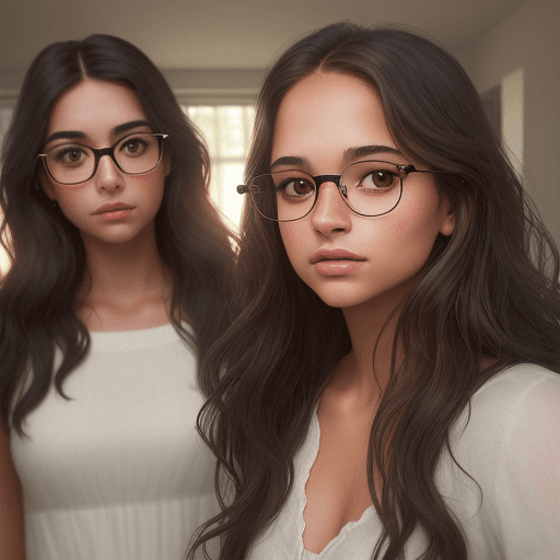 AI generated: a realistic photo of a [very pretty 21 year old woman], with [long, wavy, dark hair], looks like [Al...