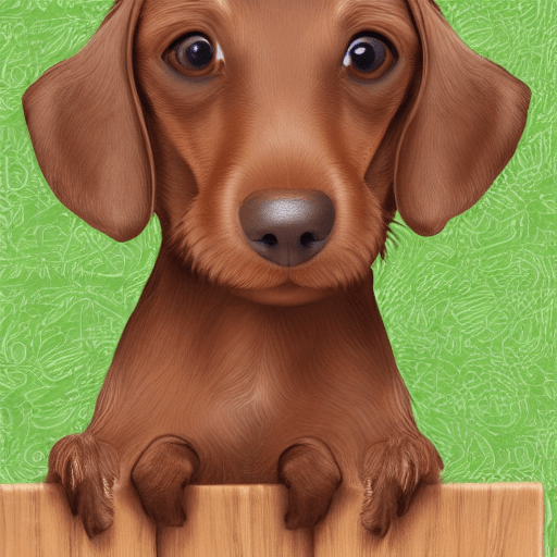 AI generated: cute brown Dachshund smiling and waving, realistic style