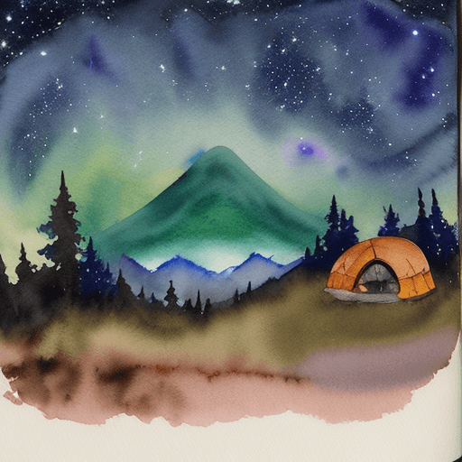 AI generated: Hyper realistic ground level watercolor of night sky phenomena, comet, supernova, constellation, tel...