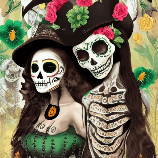 AI generated: Caveira mexicana é um símbolo utilizado nos rituais do Dia dos Mortos no México, representando a vid...