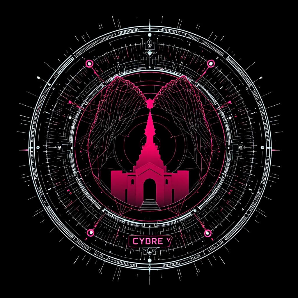 AI generated: Circle cyber punk mothers day emblem