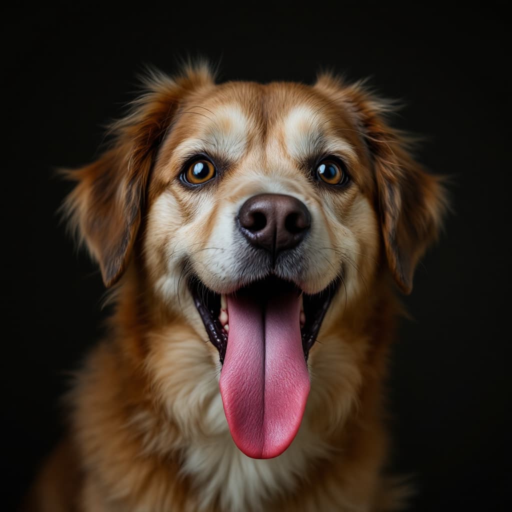 AI generated: creamy long tongue little girl