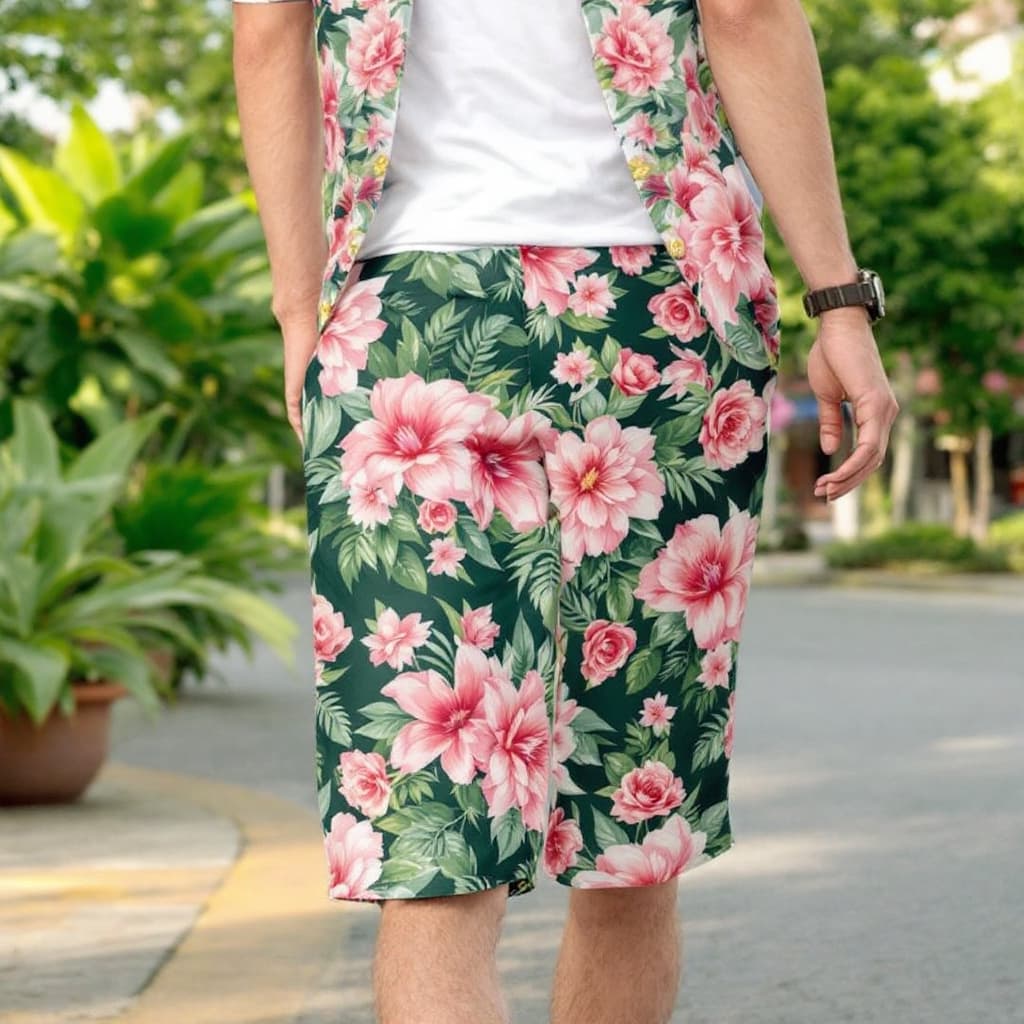 AI generated: change this clothes  and pants to flower  thailand CORONATION-THEMED SONGKRAN SHIRTS   thailand new ...