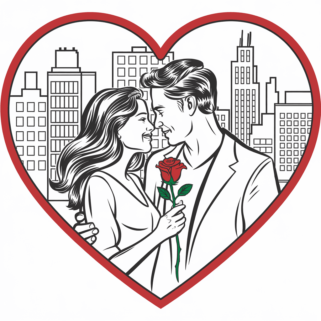 AI generated: 
 valetine's day black and white coloring page