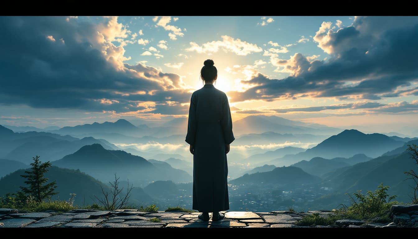 AI generated: Kayako Saeki rear view , beautiful huge ass , standing on a japane house type surface, look far away