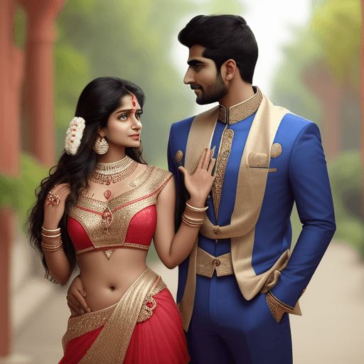 AI generated: There is an Indian woman who is very beautiful and cute and an Indian man is talking to her with his...