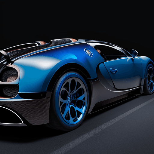 AI generated: Bugatti Veyron in cobalt blue metallic, high detail, octane render, 8k