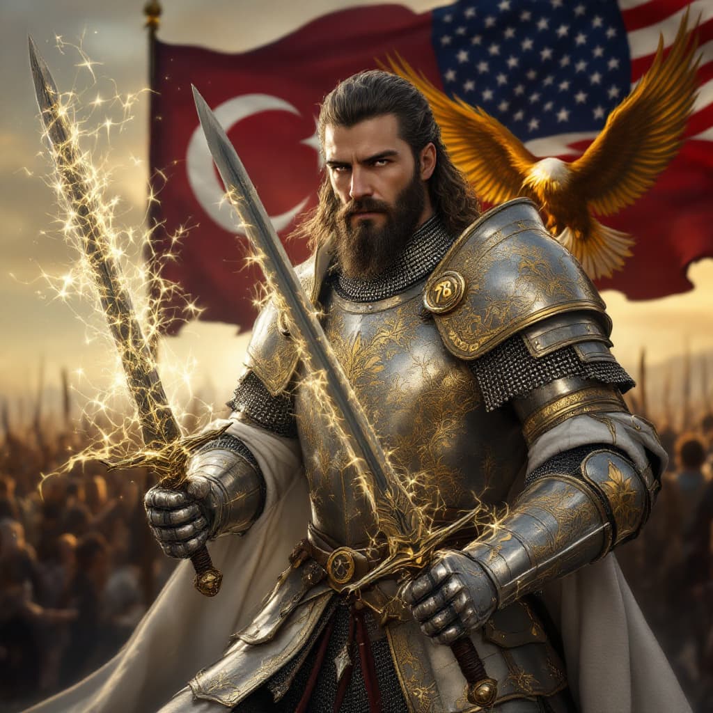 AI generated: A hyper-realistic, intricate detailed epic fantasy portrait of a medieval prince in full plate mail....