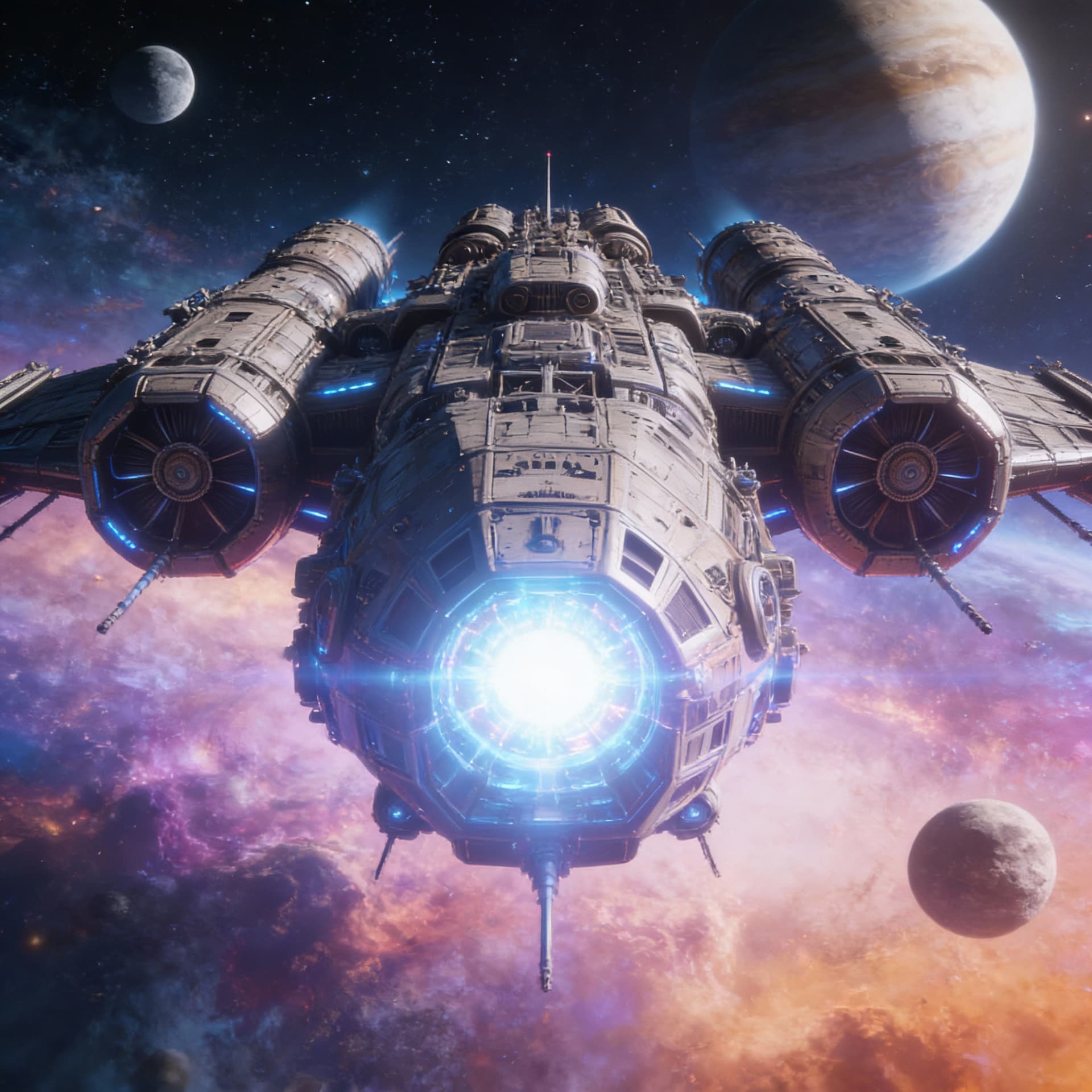 AI generated: Use Reference Images to imagine, in detail, an alien spaceship. Cambind and alter specs to create a ...