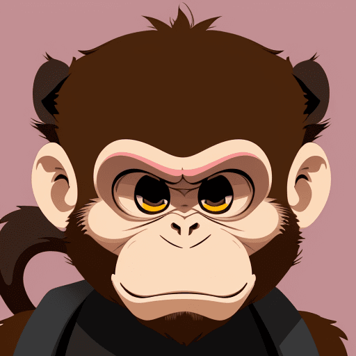 AI generated: vector illustration, cute monkey, angry, watching at camera, cartoon
