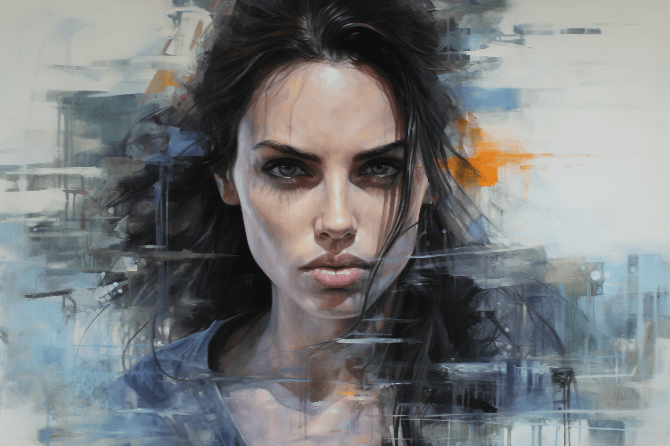 AI generated: water painting, Liv Boeree, poker player --ar 3:2