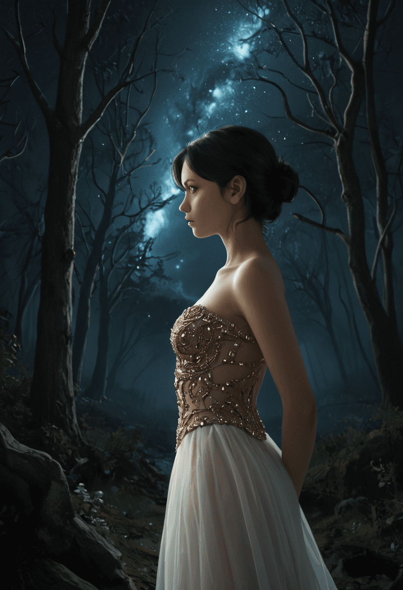 AI generated: Alien-themed A surreal oil painting of a Viera woman from Final Fantasy,capturing her ethereal beaut...
