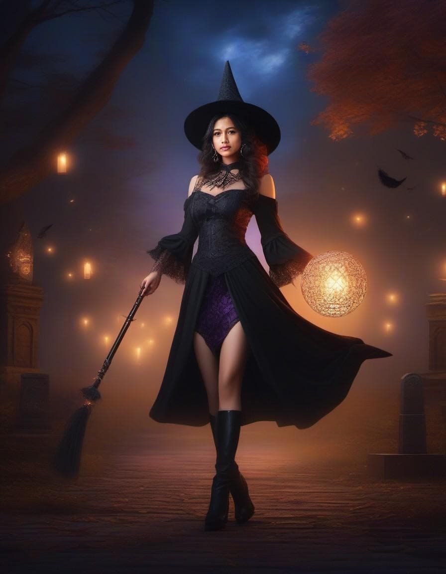 AI generated: (extremely detailed CG unity 8k wallpaper) full body portrait of the most powerful witch in the worl...