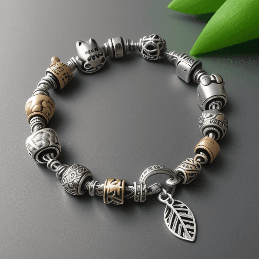 AI generated: Number 500 Metal charm for bracelet with nature theme