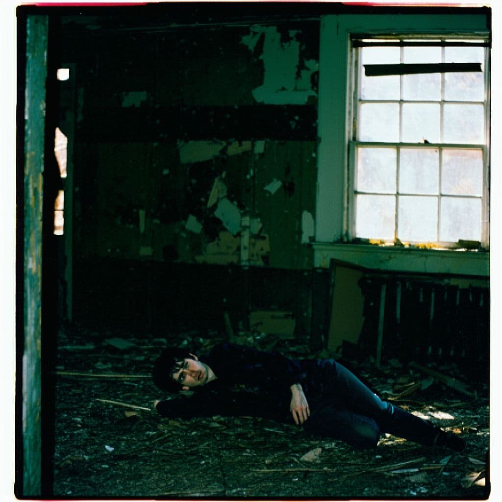 AI generated: grainy 80's photograph quality polaroid of smosh suicide caught in an abandoned house, dark