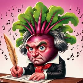 AI generated: Beet Hoven composing